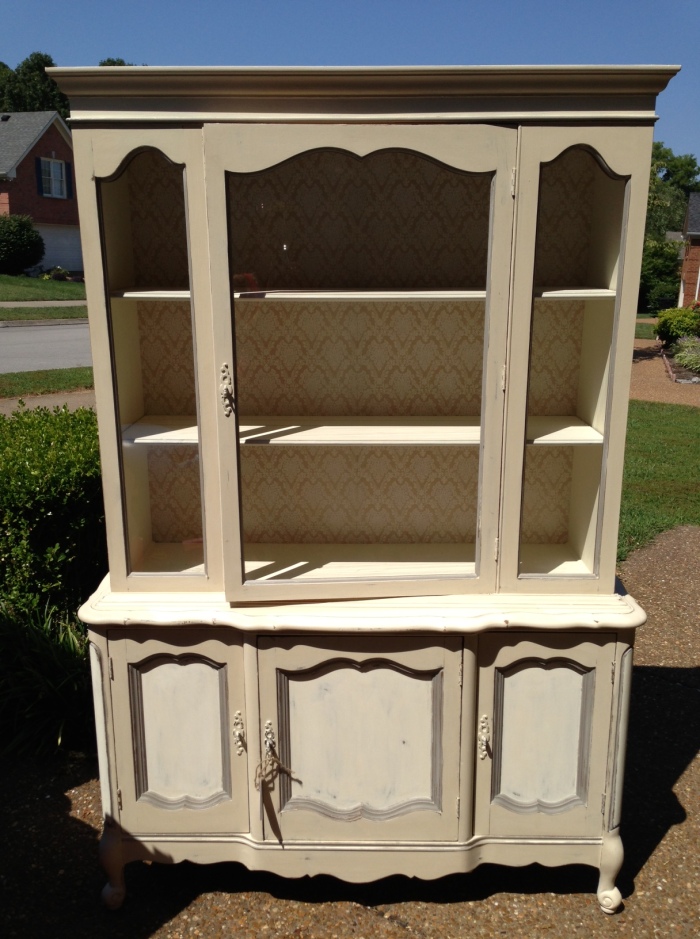 French Provincial Hutch, Refinished